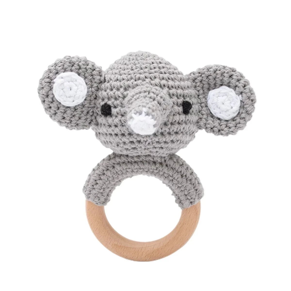 Baby Crochet Rattle Wooden Teether Toy BPA Free