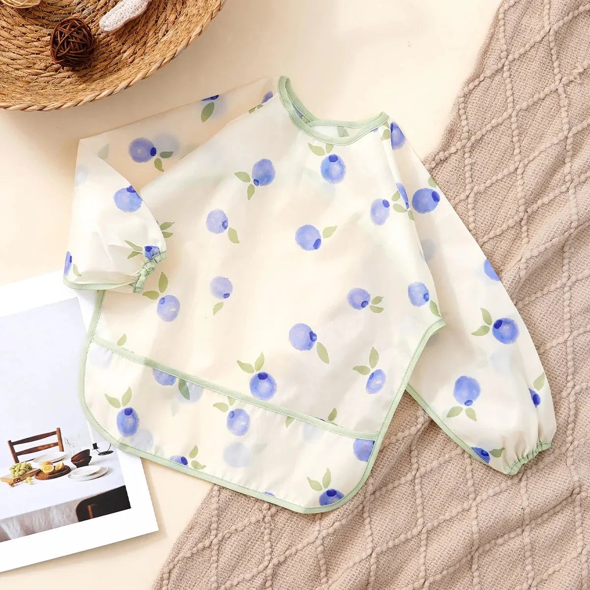 Waterproof Long Sleeve Baby Bib | Washable Feeding Bib with Full Coverage & Easy Clean Design