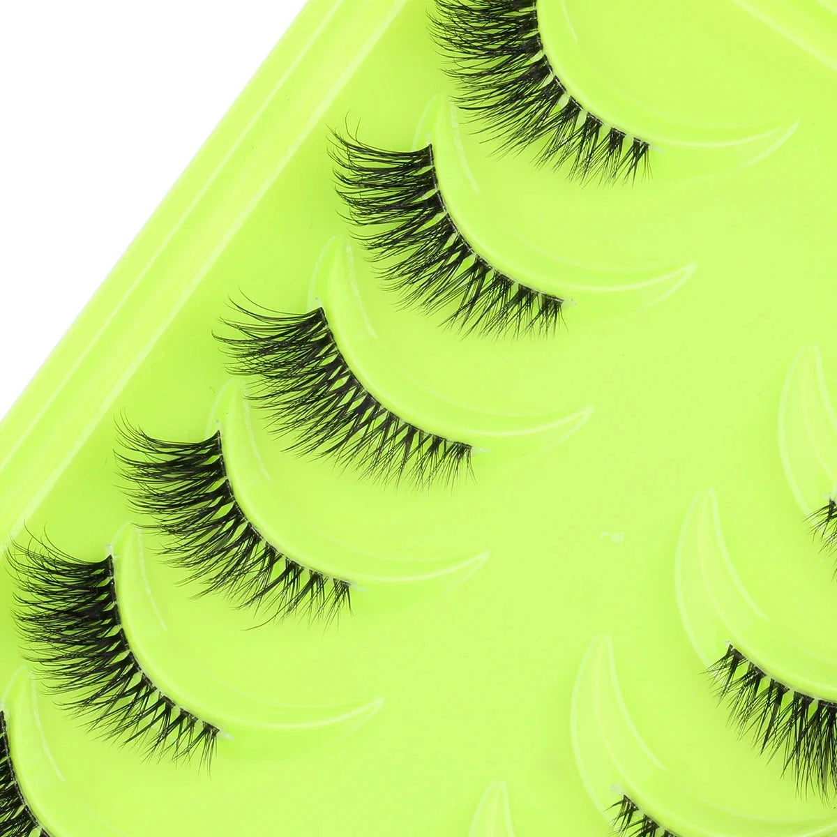 New Half Eyelashes 3D Cat Eye Lashes Clear Stem False Lashes