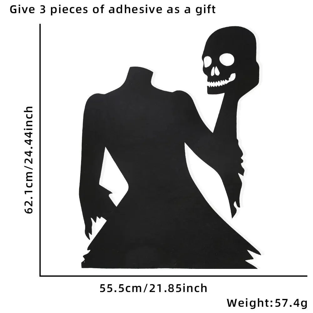 Halloween Door & Window Stickers - Skeleton Hands, Pumpkins, Ghosts, and Witch Hat Decor