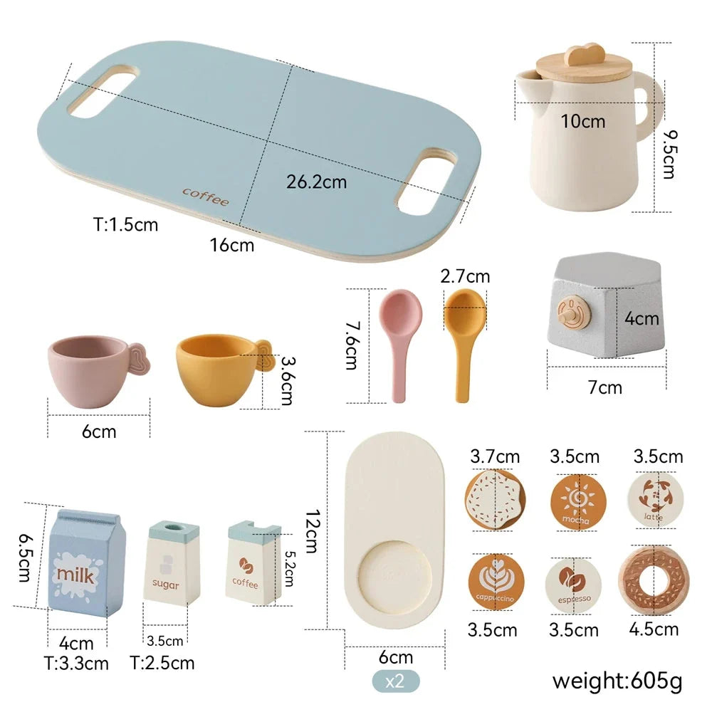 Wooden Montessori Teapot Tea Set – Pretend Play Toy