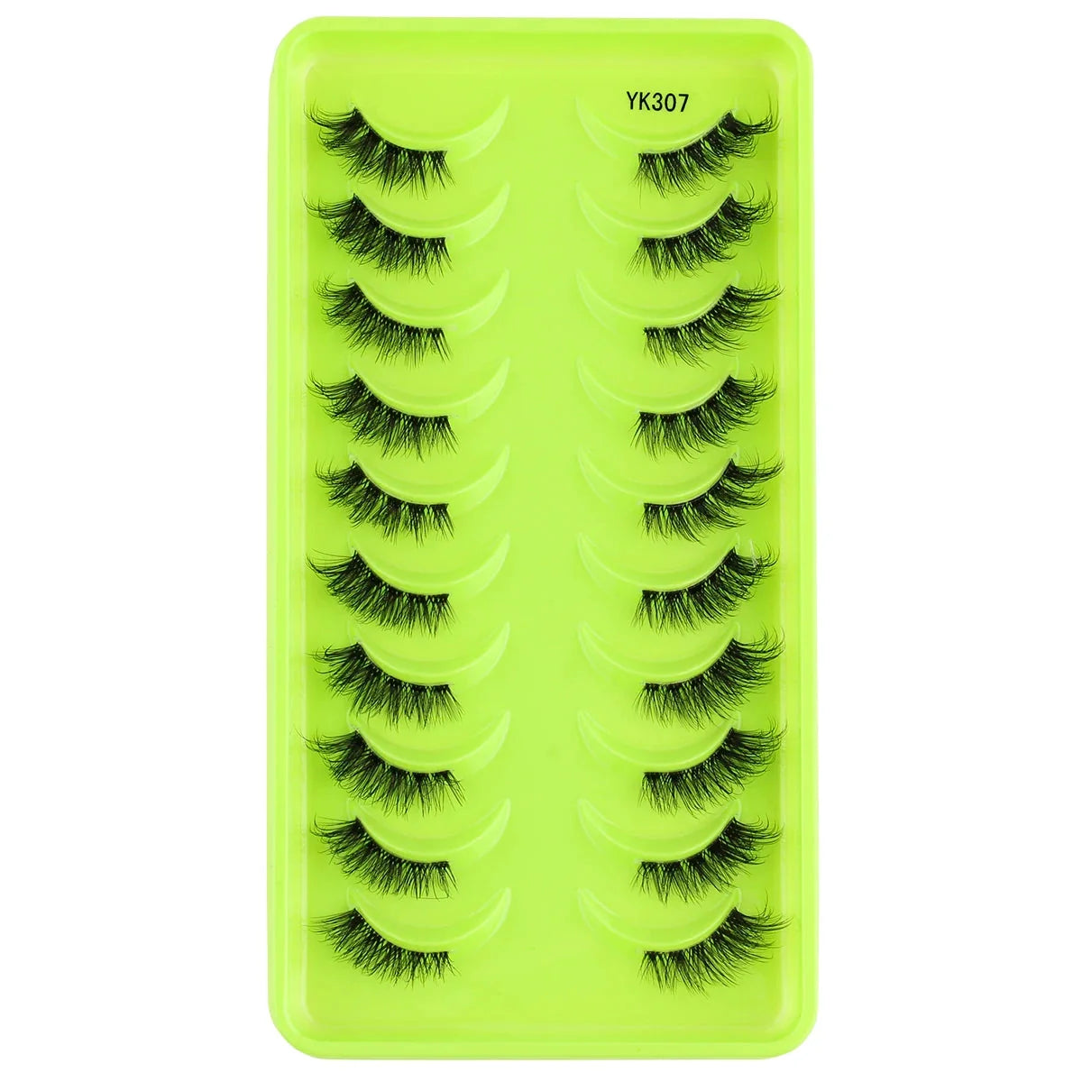 New Half Eyelashes 3D Cat Eye Lashes Clear Stem False Lashes