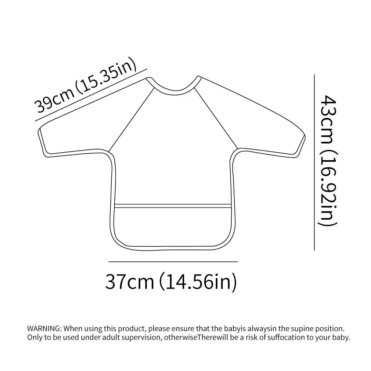 Waterproof Long Sleeve Baby Bib | Washable Feeding Bib with Full Coverage & Easy Clean Design