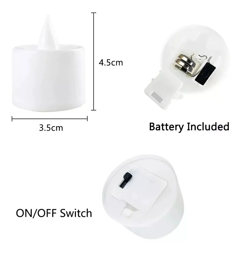 1/6/12Pcs Flameless LED Tea Light Candles – Battery-Powered, Safe, and Reusable for Weddings, Parties, and Home Décor