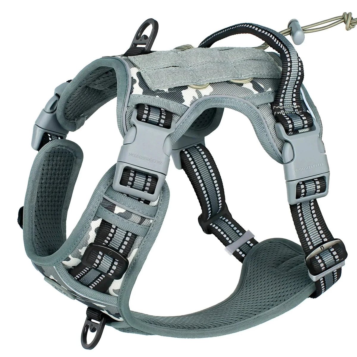 Tactical No-Pull Dog Harness – Adjustable MOLLE Military Vest for Medium & Large Dogs
