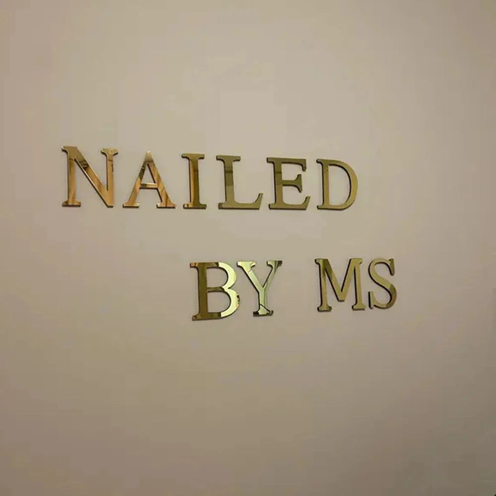 Gold Mirror 3D Letter Wall Stickers – Acrylic Peel & Stick Decor