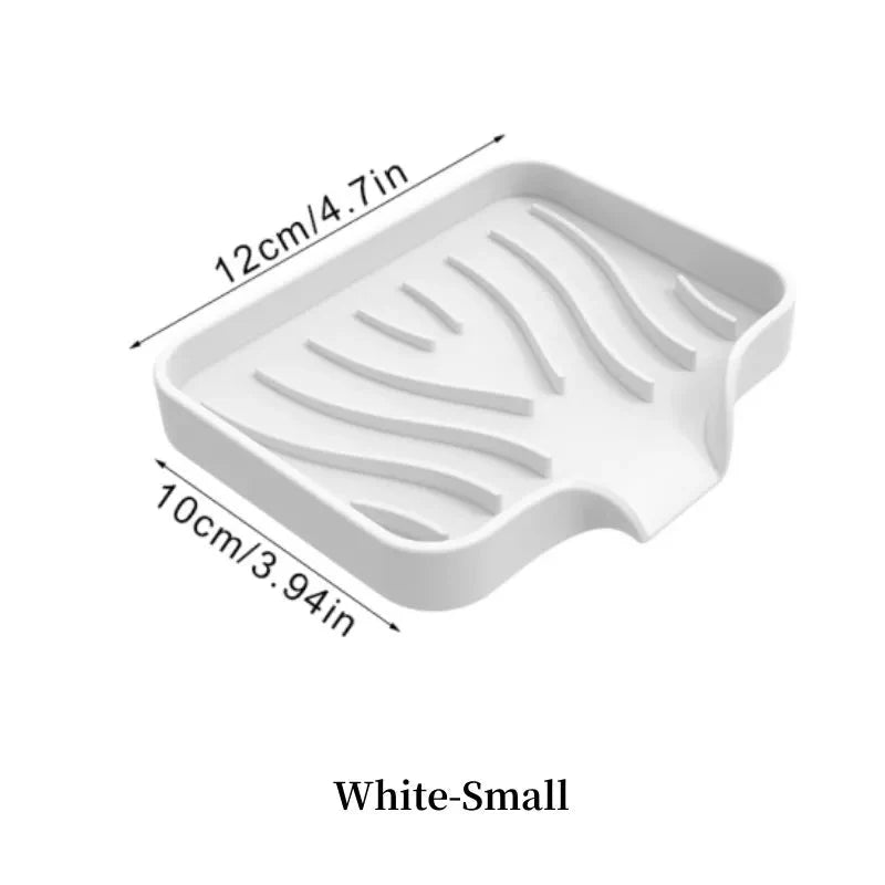 Silicone Drain Soap Dish - Anti-Slip Sink Tray for Kitchen & Bathroom