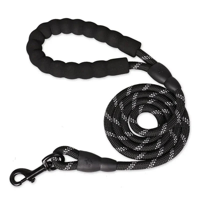Reflective Dog Leash – Heavy Duty Traction Rope with Padded Handle for Strong Dogs