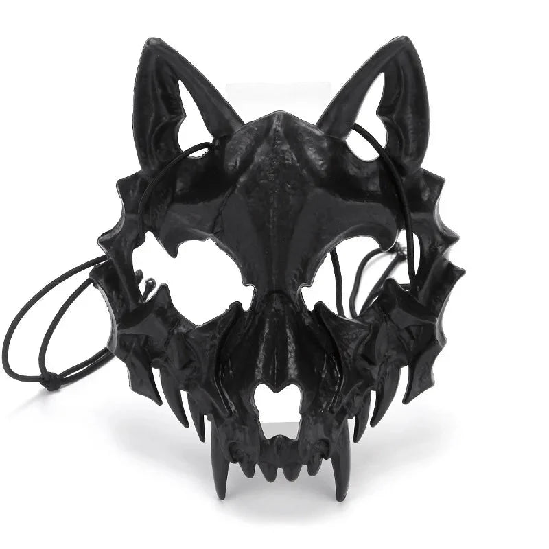 Halloween Half-Face Mask - Dragon, Tiger, Tengu, Wolf, and Skull Designs