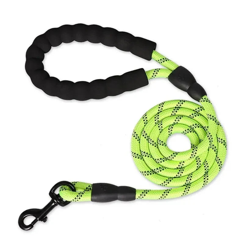 Reflective Dog Leash – Heavy Duty Traction Rope with Padded Handle for Strong Dogs