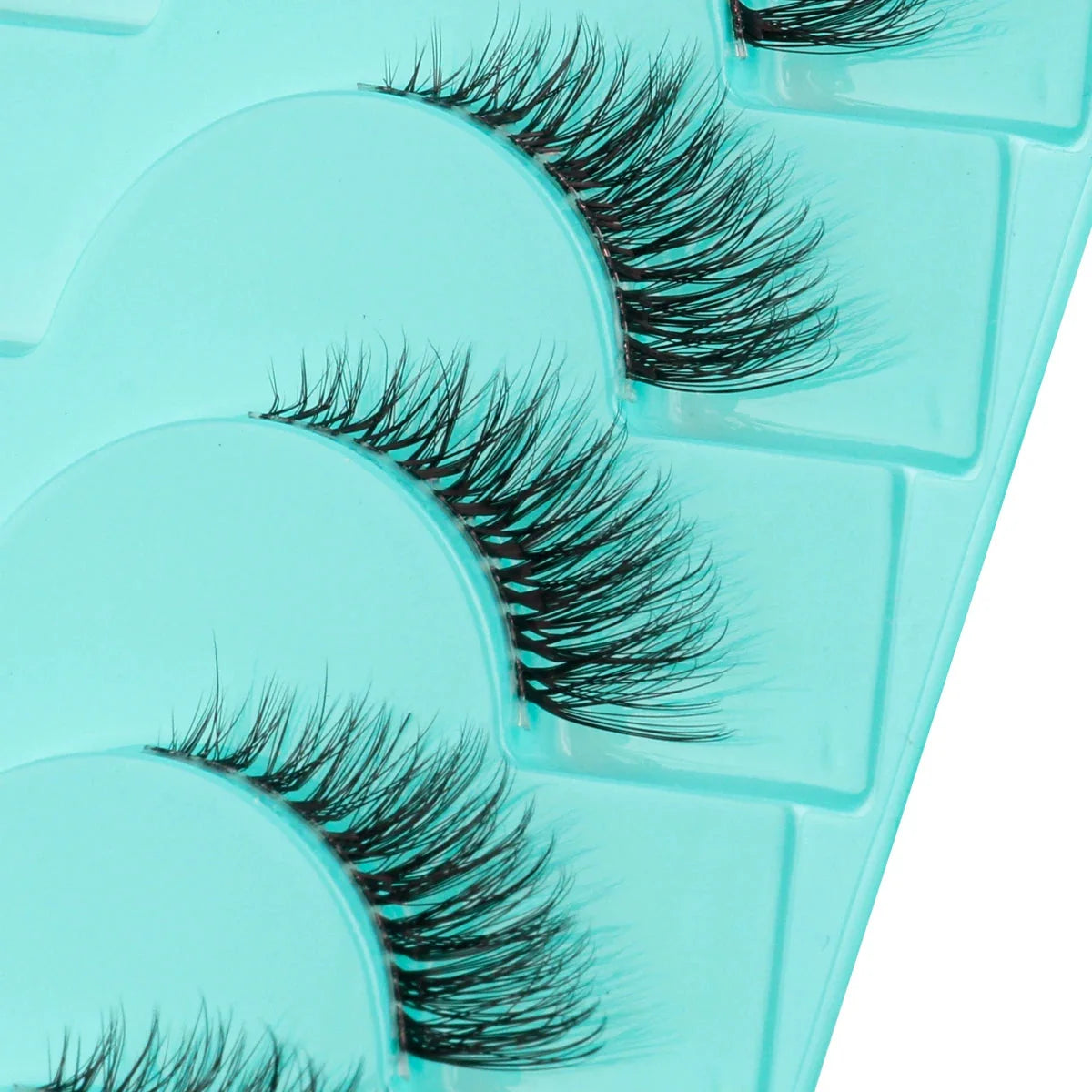 New Half Eyelashes 3D Cat Eye Lashes Clear Stem False Lashes
