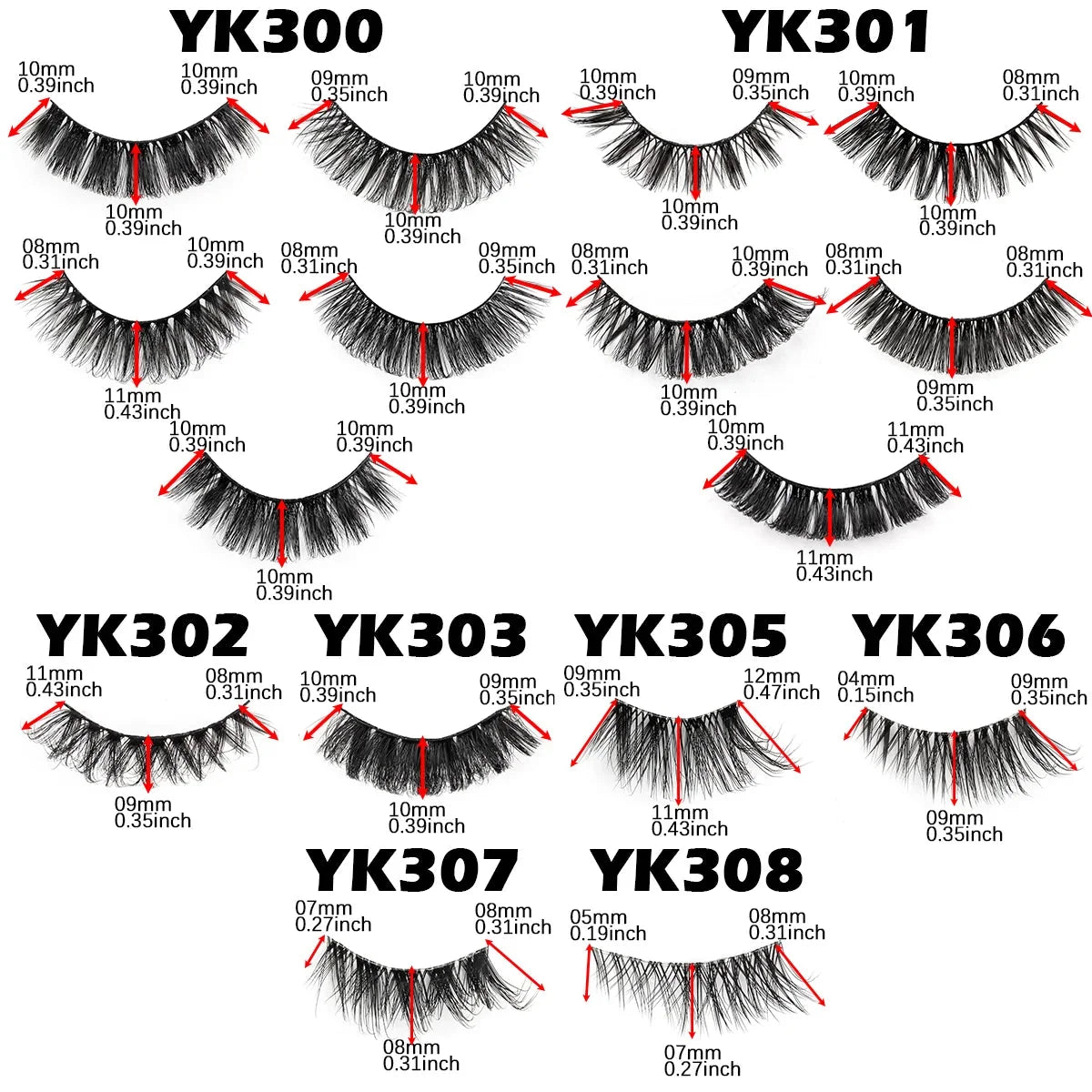 New Half Eyelashes 3D Cat Eye Lashes Clear Stem False Lashes