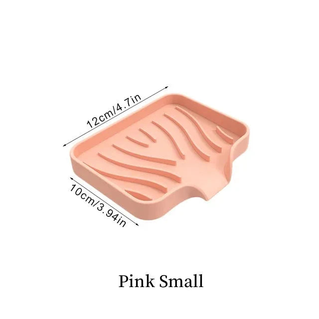 Silicone Drain Soap Dish - Anti-Slip Sink Tray for Kitchen & Bathroom