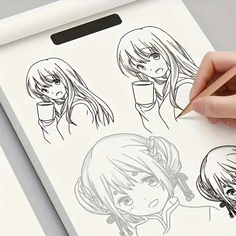 Anime Character Line Art Drawing Book - 48 Pages for Tracing & Painting Practice