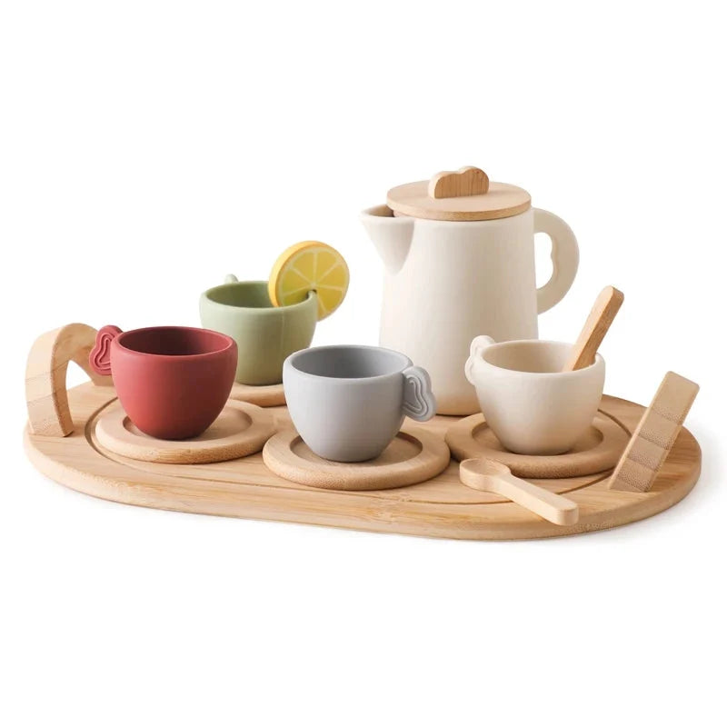 Wooden Montessori Teapot Tea Set – Pretend Play Toy