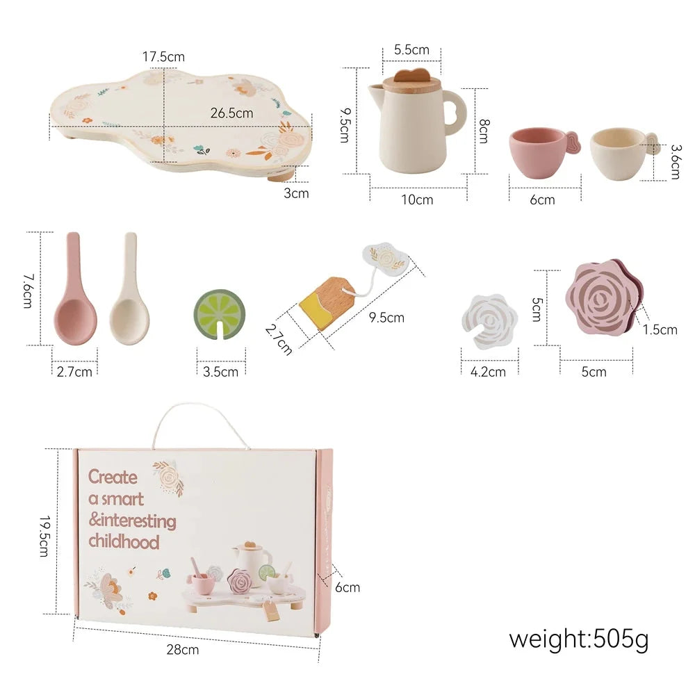 Wooden Montessori Teapot Tea Set – Pretend Play Toy