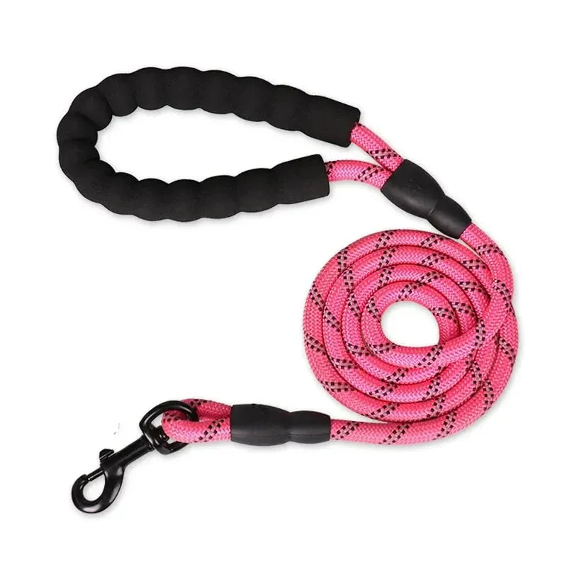 Reflective Dog Leash – Heavy Duty Traction Rope with Padded Handle for Strong Dogs