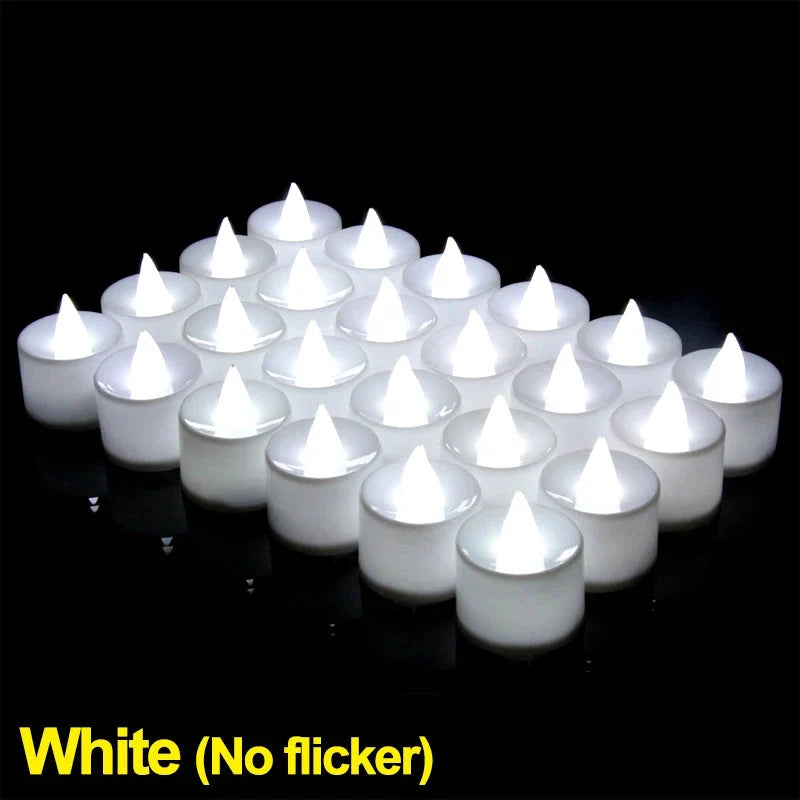 1/6/12Pcs Flameless LED Tea Light Candles – Battery-Powered, Safe, and Reusable for Weddings, Parties, and Home Décor