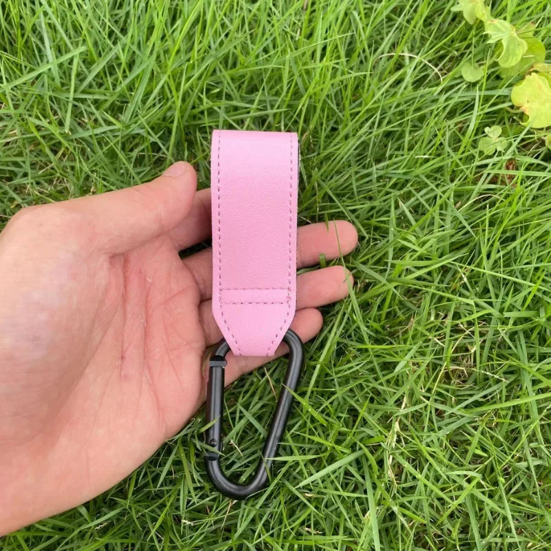 Baby Stroller Hook PU Leather Adjustable Pram Bag Hanger Travel Accessory