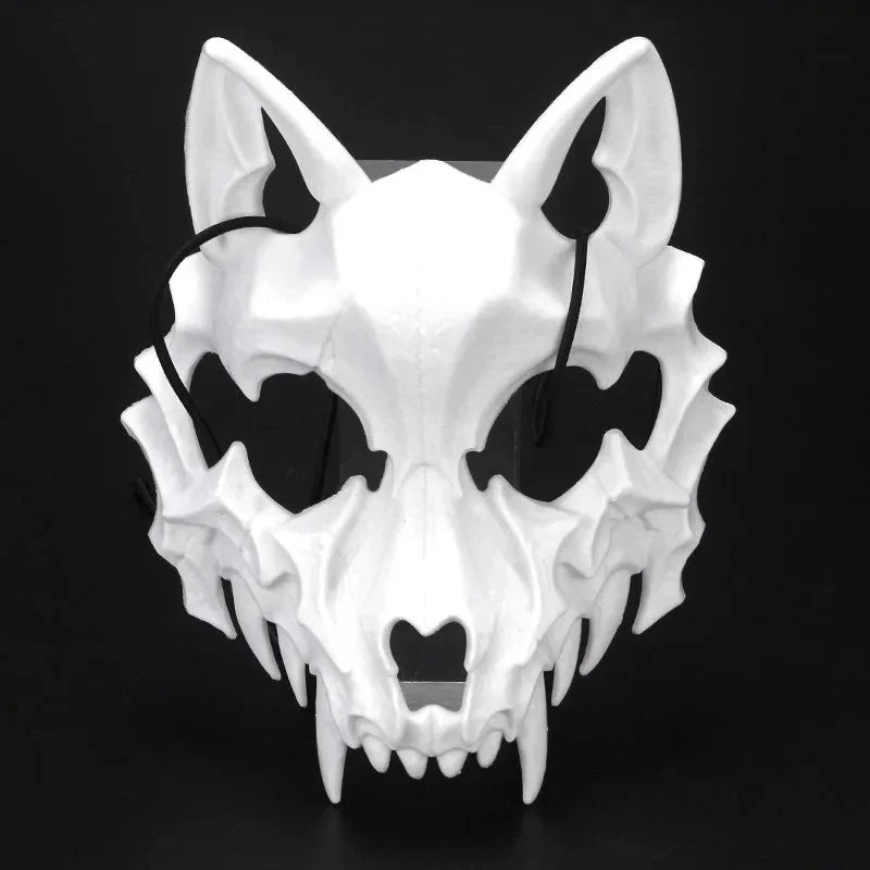 Halloween Half-Face Mask - Dragon, Tiger, Tengu, Wolf, and Skull Designs