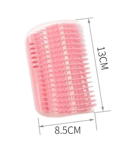 Cat Corner Brush Comb Massager with Catnip – Self-Grooming Wall Arch Scratcher & Hair Removal Tool for Cats