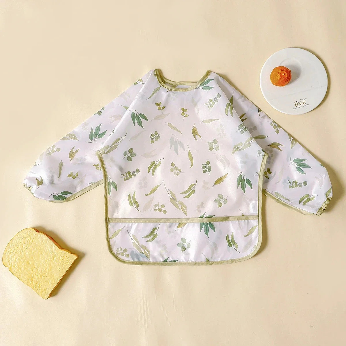 Waterproof Long Sleeve Baby Bib | Washable Feeding Bib with Full Coverage & Easy Clean Design