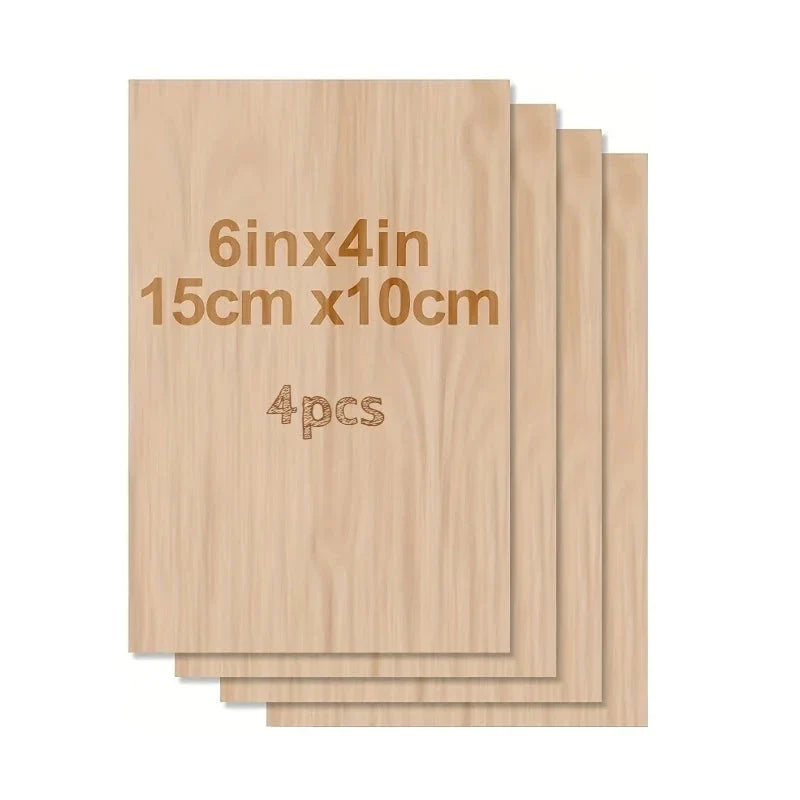 Unfinished Wood Sheets for Crafts - 6x4in/15x10cm (4/8/15 Pcs) | DIY Arts & Projects