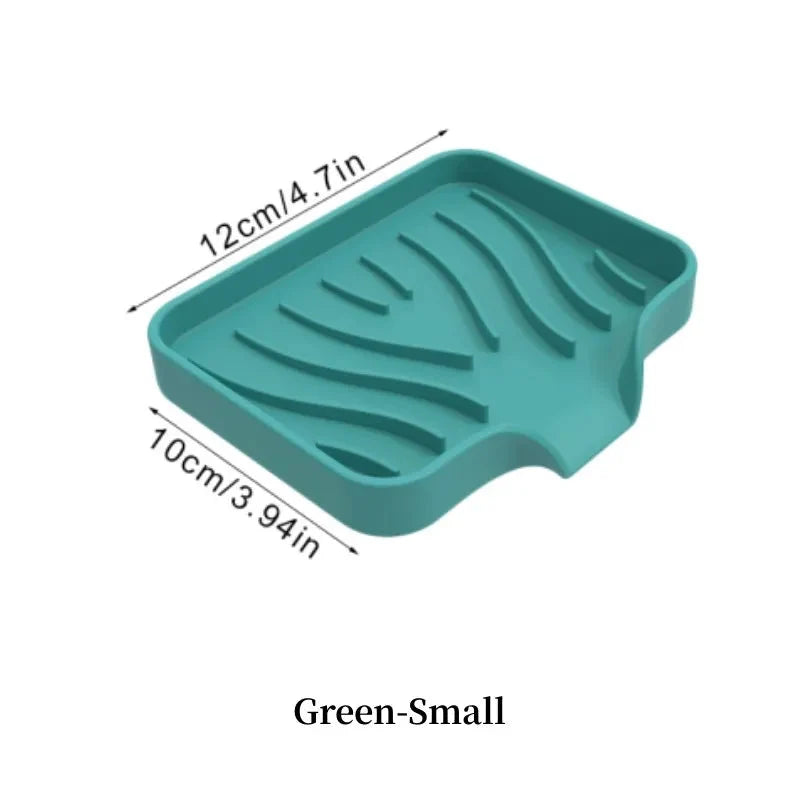 Silicone Drain Soap Dish - Anti-Slip Sink Tray for Kitchen & Bathroom