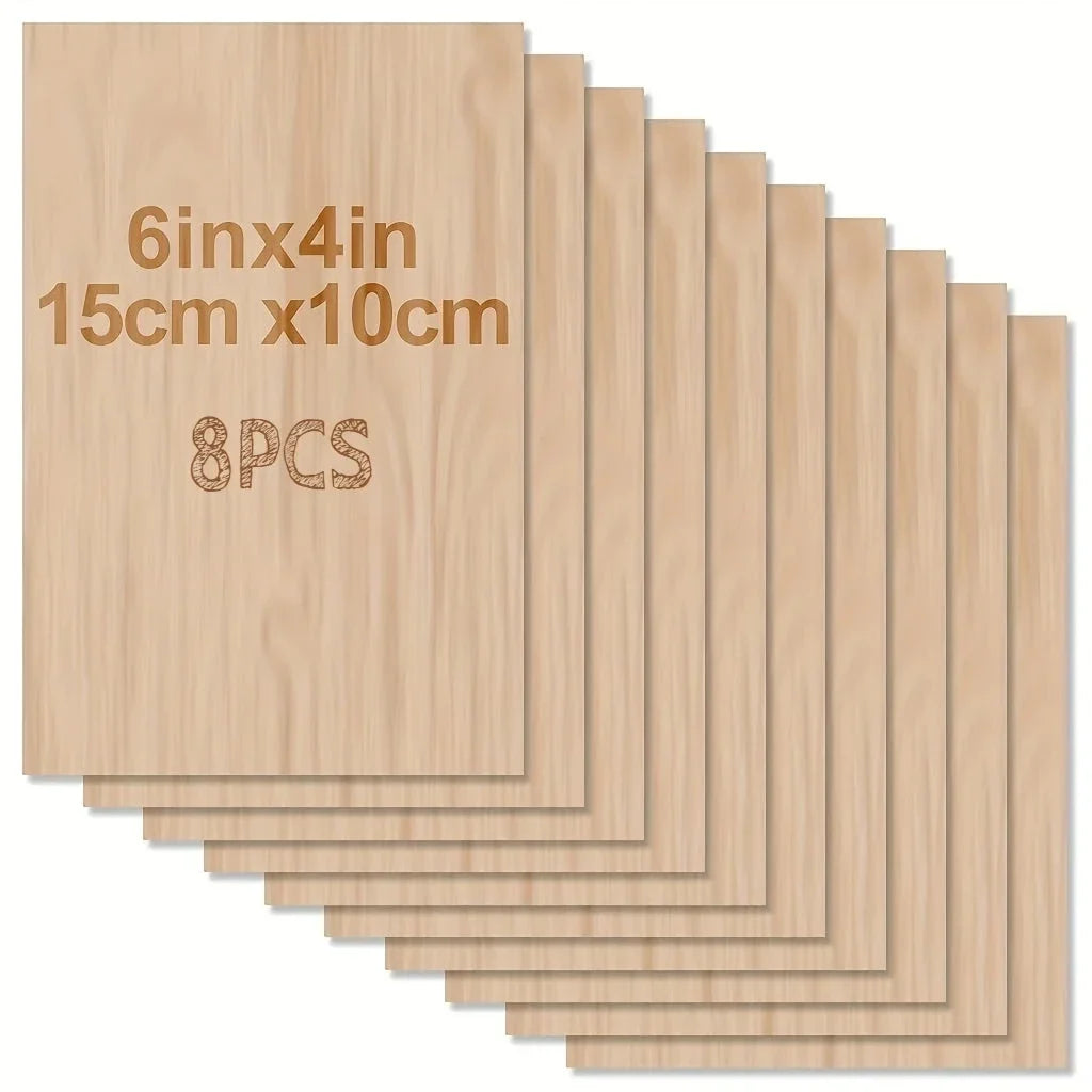 Unfinished Wood Sheets for Crafts - 6x4in/15x10cm (4/8/15 Pcs) | DIY Arts & Projects