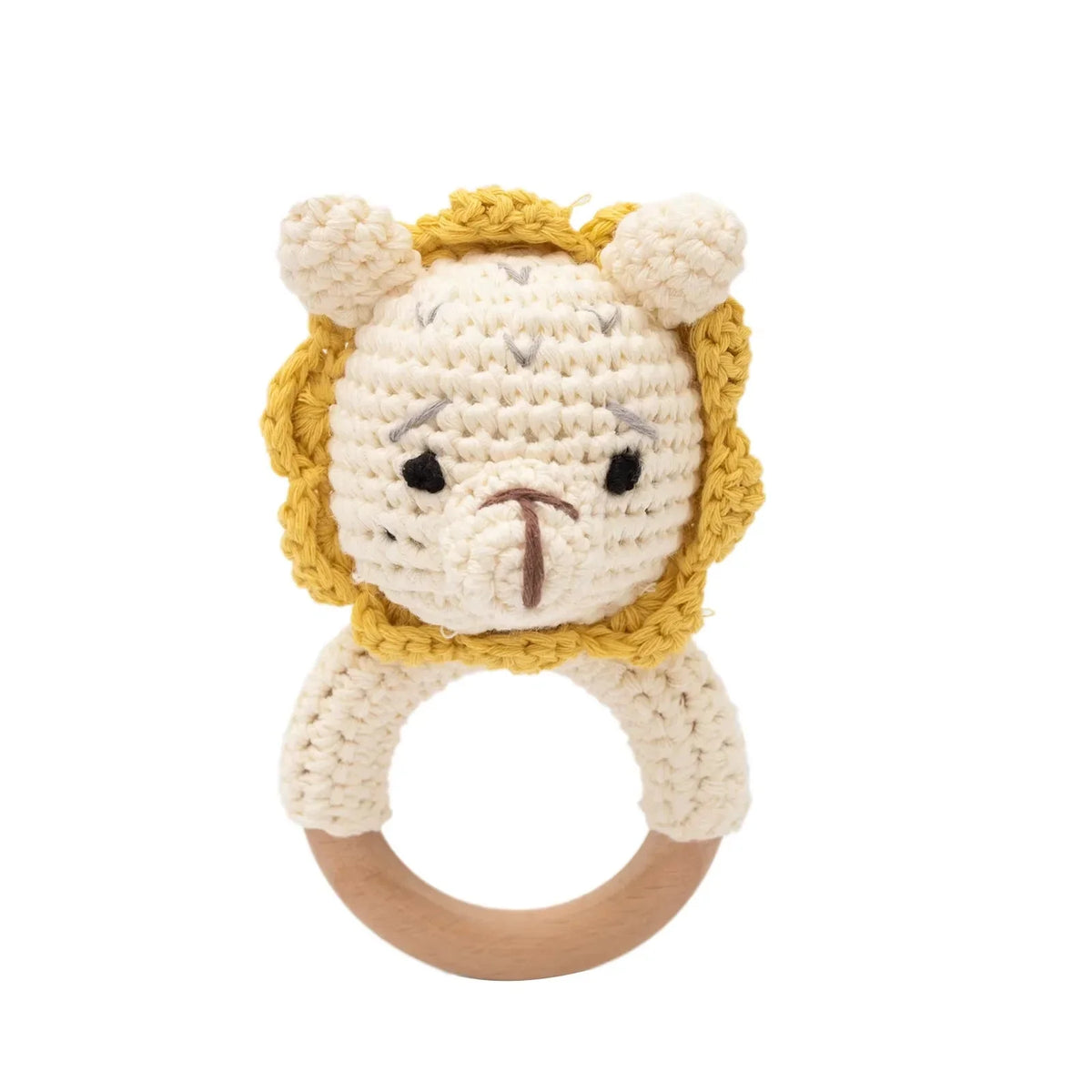 Baby Crochet Rattle Wooden Teether Toy BPA Free