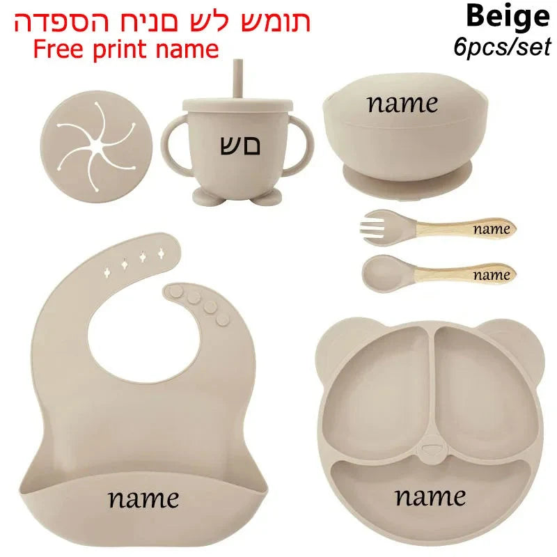 Silicone Baby Feeding Plate Set with Suction Bowl