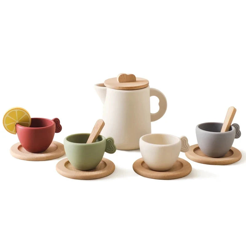 Wooden Montessori Teapot Tea Set – Pretend Play Toy