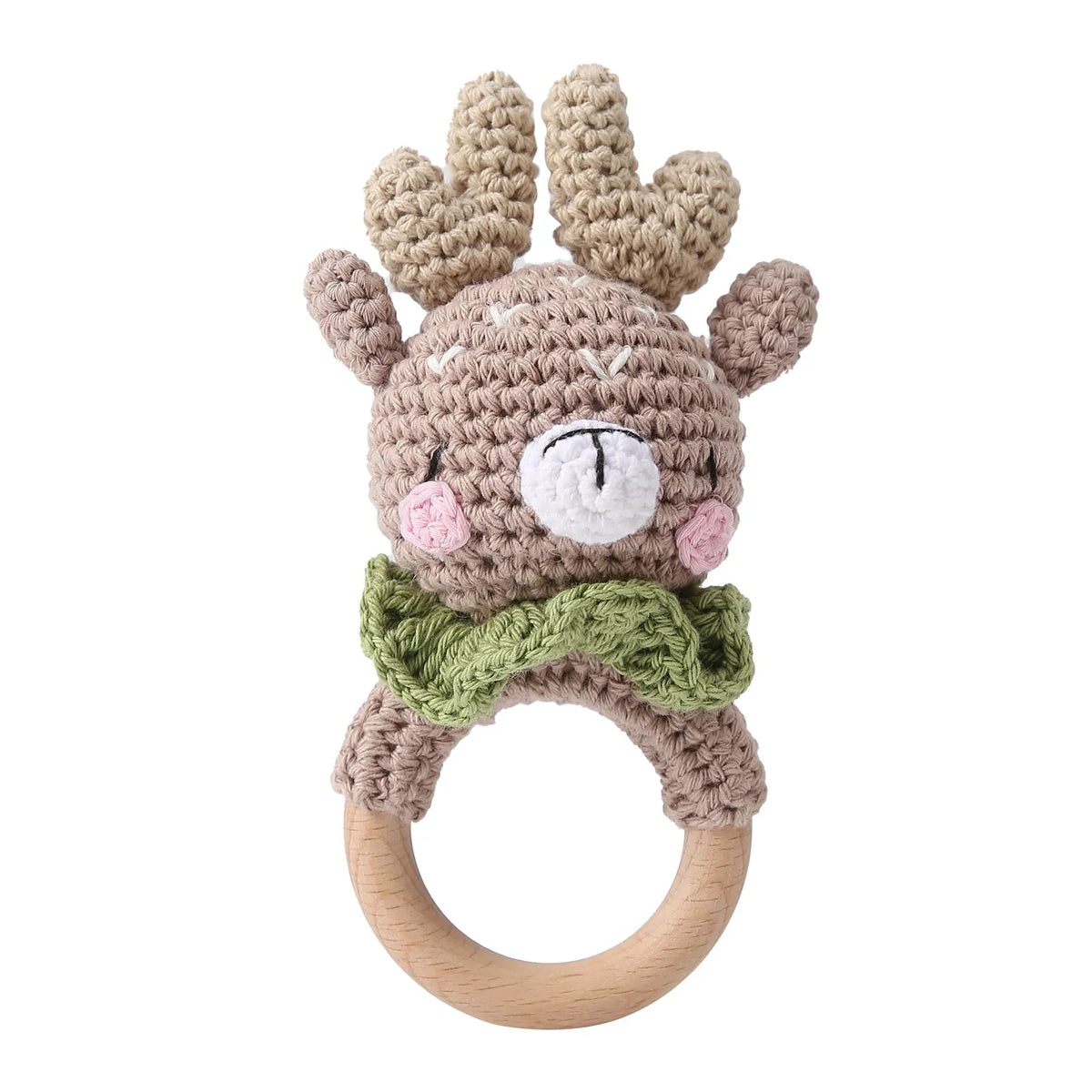Crochet Animal Rattle Baby Toy Montessori Teether