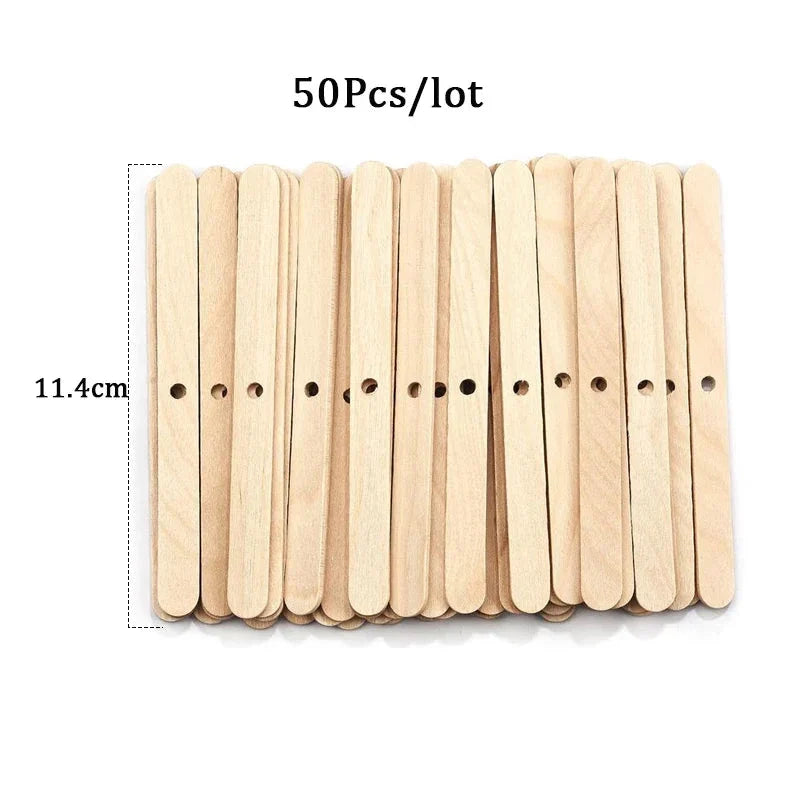 120Pcs Waxed Cotton Candle Wicks with Stand Original Smokeless Candle Wick for DIY Candle Silicone Mold Candle Making Supplies