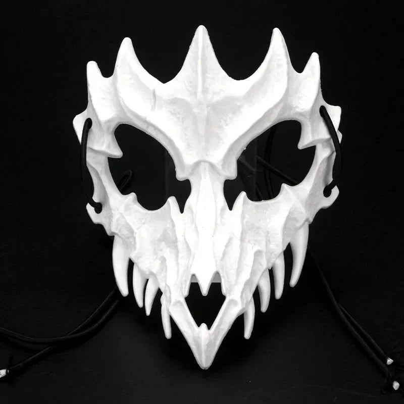 Halloween Half-Face Mask - Dragon, Tiger, Tengu, Wolf, and Skull Designs