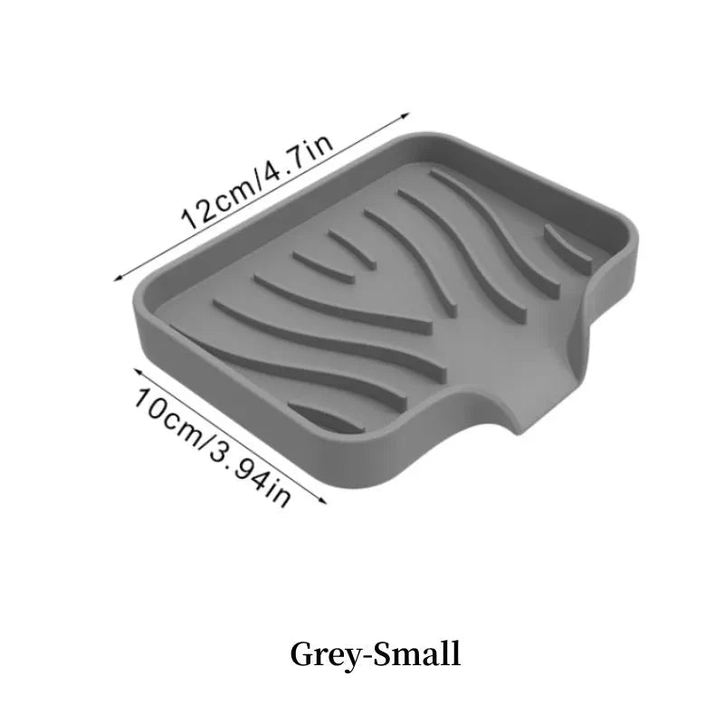 Silicone Drain Soap Dish - Anti-Slip Sink Tray for Kitchen & Bathroom