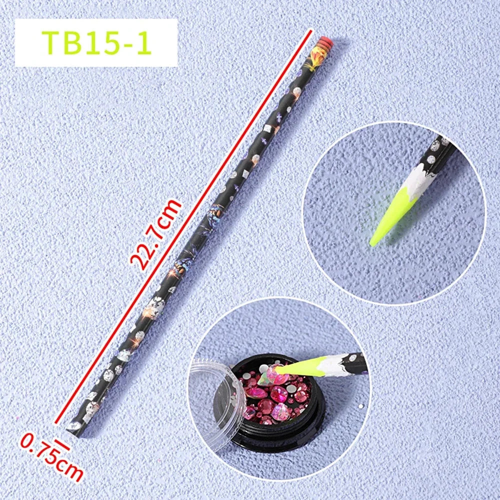 12 Grids Mixed Nail Rhinestones - SS6-SS30 Flat-Back Glass Gems for Nail Art