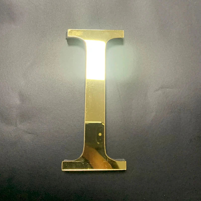 Gold Mirror 3D Letter Wall Stickers – Acrylic Peel & Stick Decor