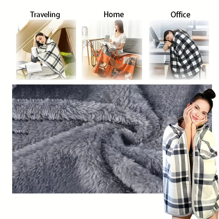 Wearable Blanket Shawl – Flannel Lazy Office Wrap