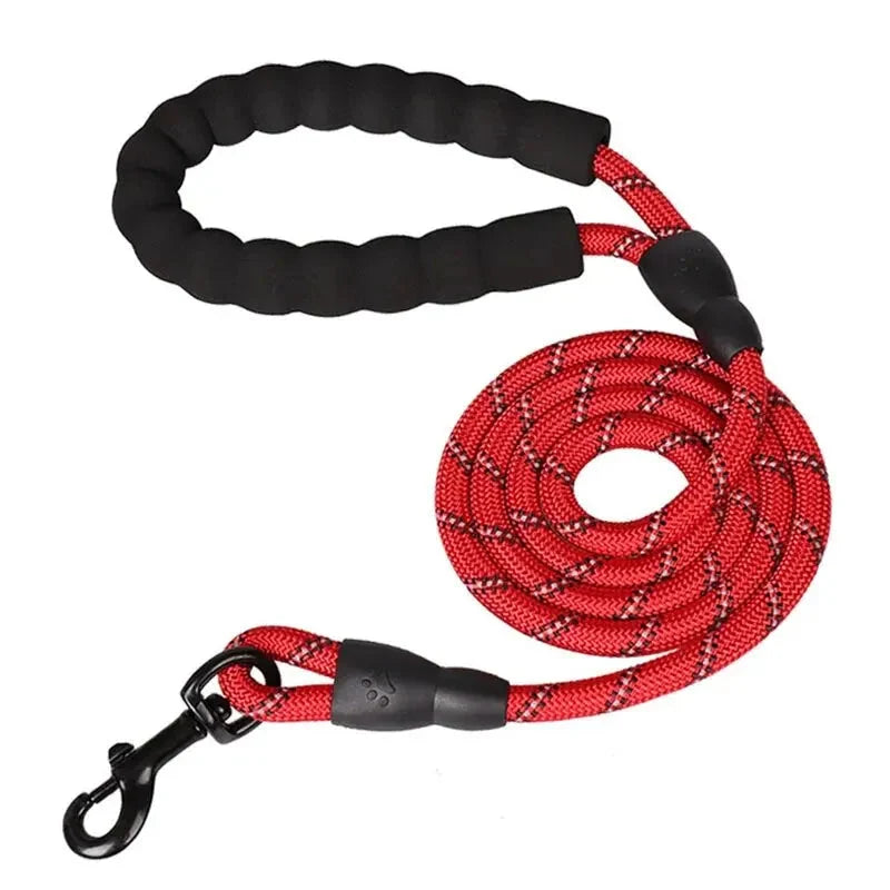Reflective Dog Leash – Heavy Duty Traction Rope with Padded Handle for Strong Dogs