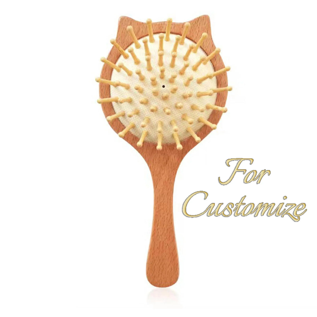Personalized Wooden Baby Brush – Custom Name Wool Comb for Kids