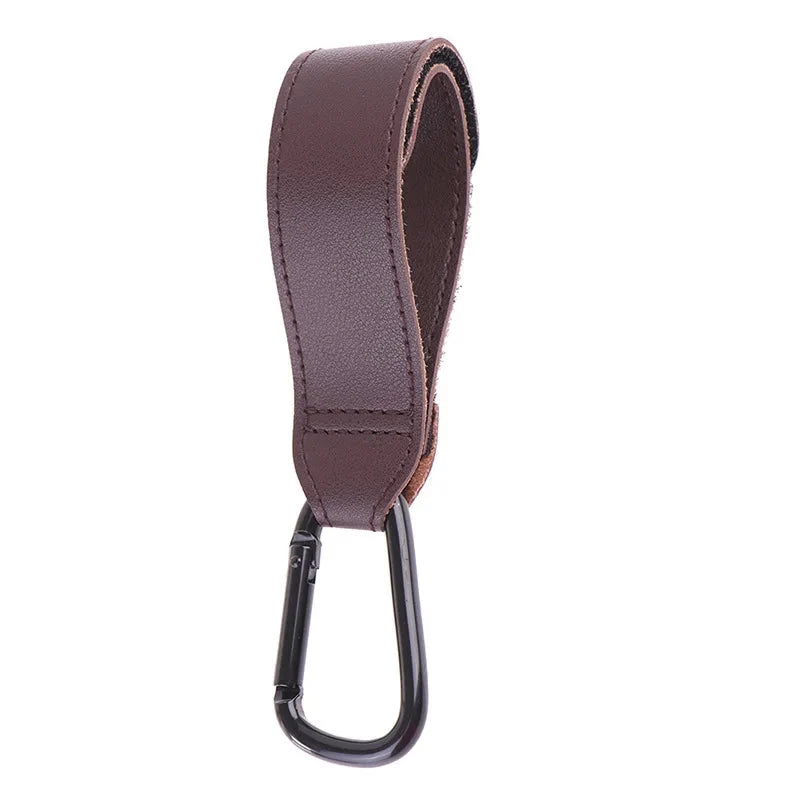 Baby Stroller Hook PU Leather Adjustable Pram Bag Hanger Travel Accessory