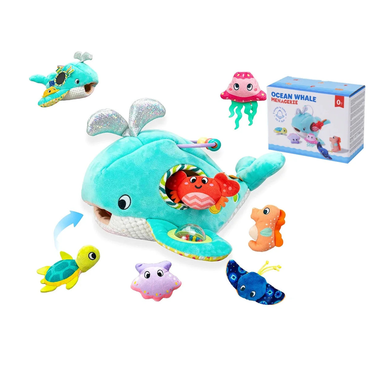 Soft Baby Beehive Toy with 5 Sensory Rattles for 6-12 Months