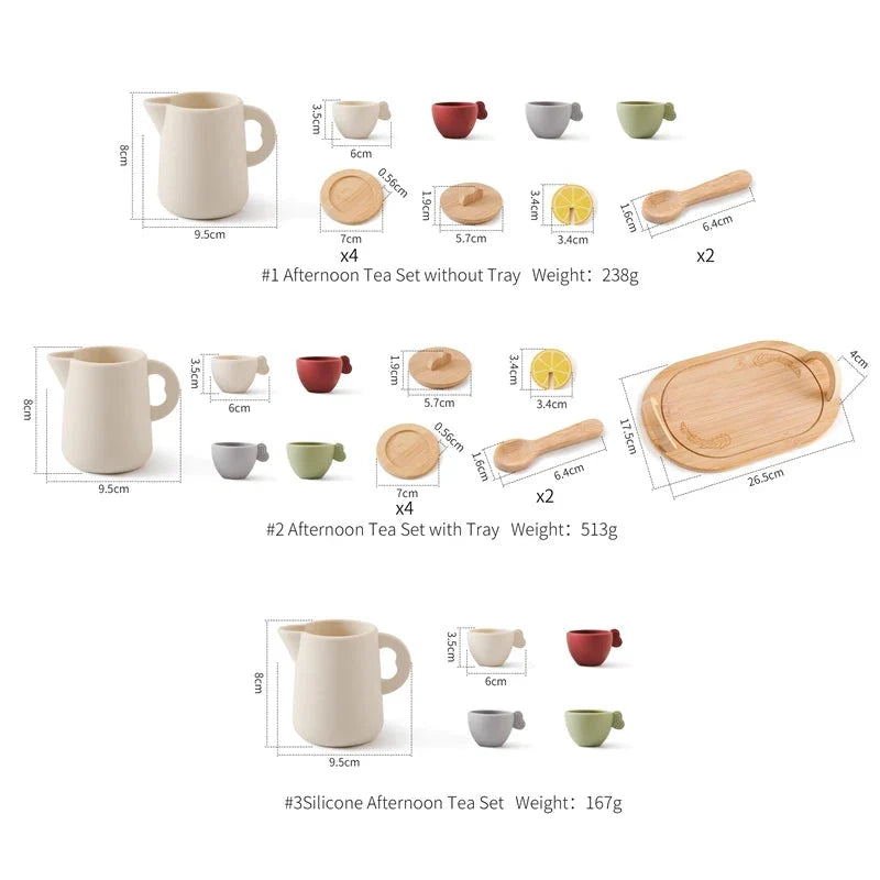 Wooden Montessori Teapot Tea Set – Pretend Play Toy