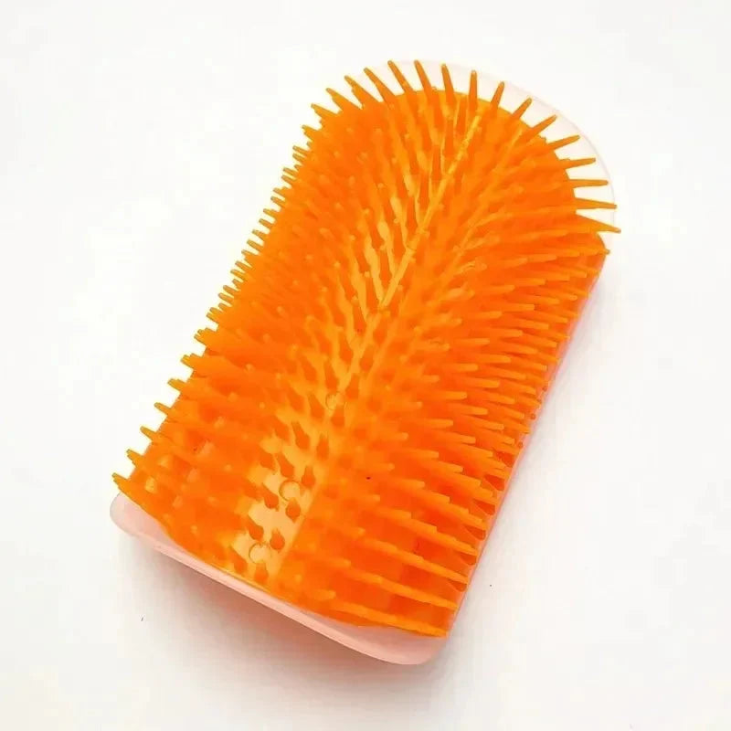 Cat Corner Brush Comb Massager with Catnip – Self-Grooming Wall Arch Scratcher & Hair Removal Tool for Cats