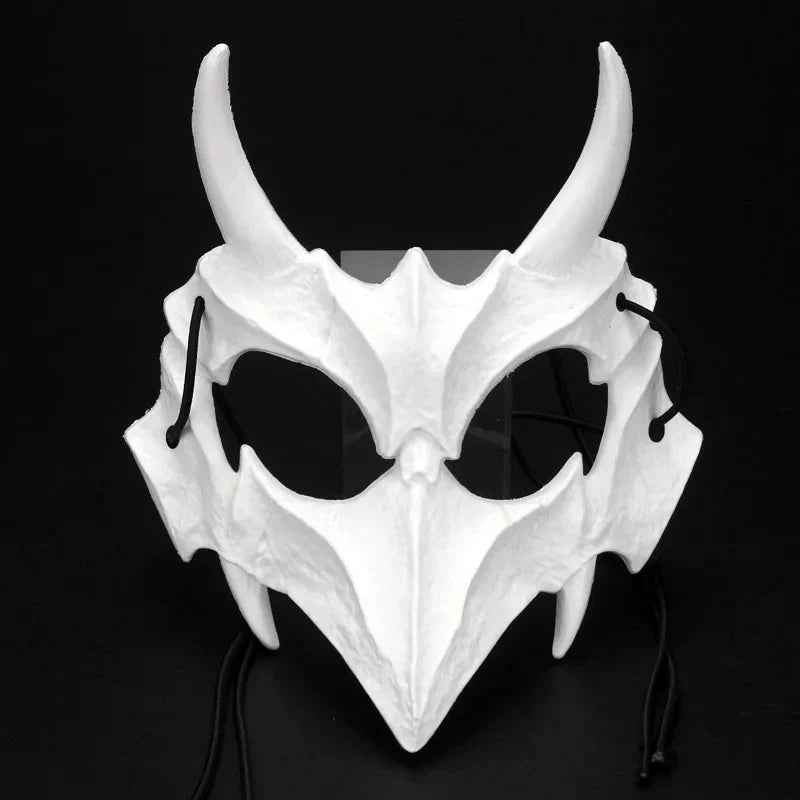 Halloween Half-Face Mask - Dragon, Tiger, Tengu, Wolf, and Skull Designs