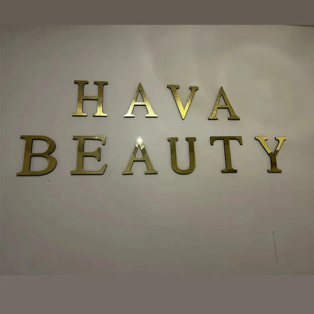 Gold Mirror 3D Letter Wall Stickers – Acrylic Peel & Stick Decor