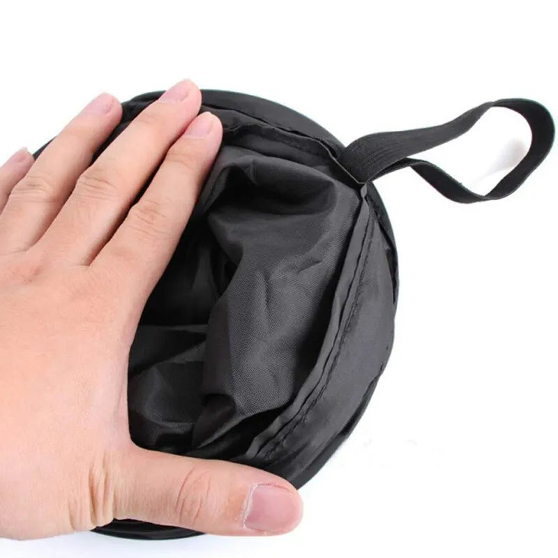 Car Trash Can Portable Durable Foldable Hanging Car Storage Bucket Chair Back Oxford Cloth Storage Bag Trash Can 1pc