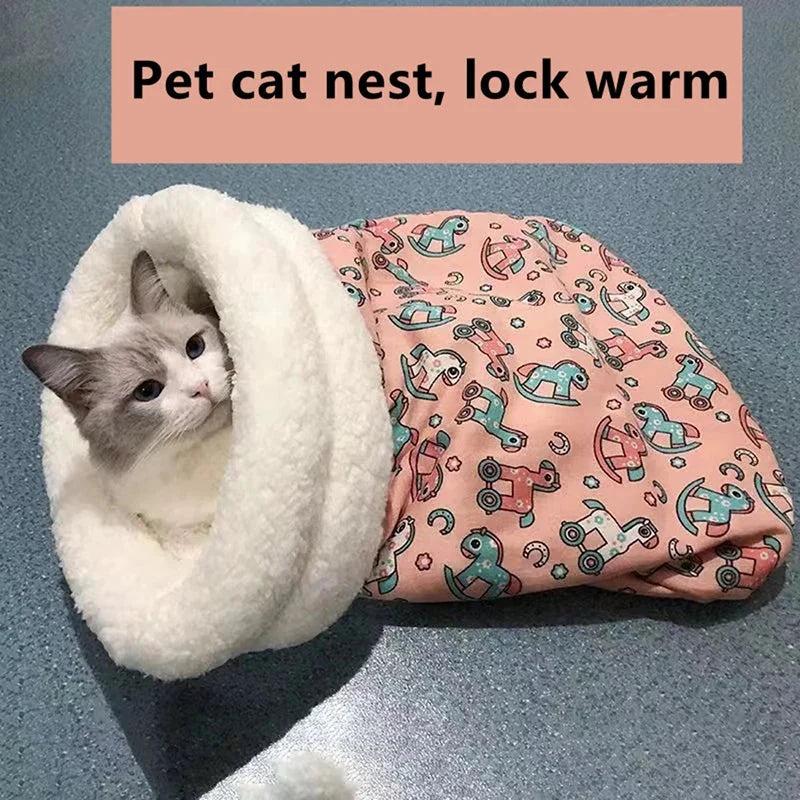 Autumn Winter Cat Kennel – Closed Cozy Sleeping Bag for Cats