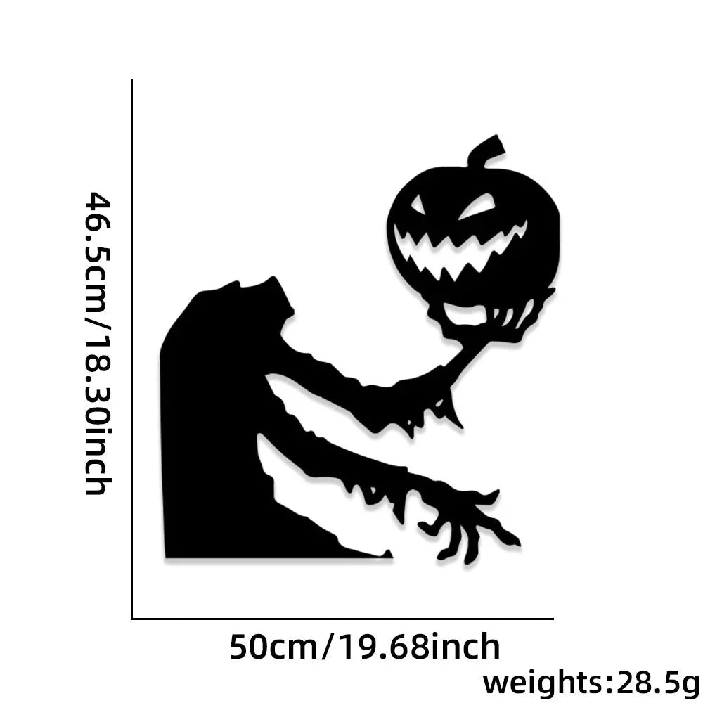 Halloween Door & Window Stickers - Skeleton Hands, Pumpkins, Ghosts, and Witch Hat Decor